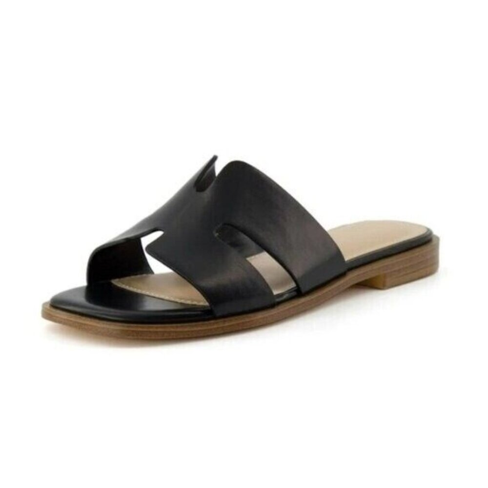 CUSHIONAIRE Voyage slide sandal Memory Foam Black Shoes Sz. 8M
